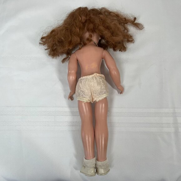 Vintage 1950s Walker Doll with Sleepy Eyes Reddish Hair Green Eyes Teeth Tongue - Picture 9 of 13